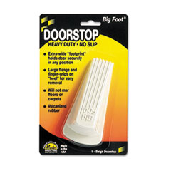 Big Foot Doorstop, No Slip
Rubber Wedge, 2 1/4w x 4 3/4d
x 1 1/4h, Beige