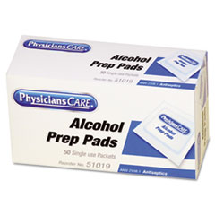 First Aid Alcohol Pads, 50/Bo
x