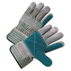 2000 Series Leather Palm Gloves, Gray/Green/Red,