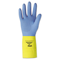 Chemi-Pro Neoprene Gloves, Blue/Yellow, Size 10, 12 Pair
