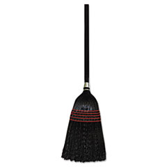 Flagged Tip Poly Bristle
Janitor Brooms, 57-58-1/2&quot;,
Natural/Black, 12/Carton