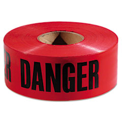 Danger Barricade Tape,
&quot;Danger&quot; Text, 3&quot; x 1000ft,
Red/Black