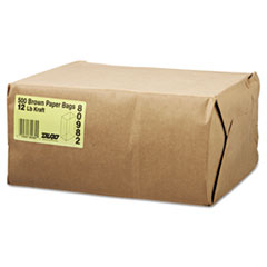 #12 Paper Grocery Bag, 40lb Kraft, Standard 7 1/16 x 4