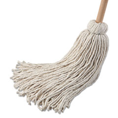 Deck Mop; 54&quot; Wooden Handle, 32 oz Cotton Fiber Head,