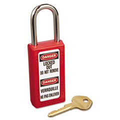 Lightweight Zenex Safety
Lockout Padlock, 1 1/2&quot; Wide,
Red, 2 Keys, 6/Box