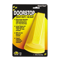 Giant Foot Doorstop, No-Slip
Rubber Wedge, 3 1/2w x 6 3/4d
x 2h, Safety Yellow