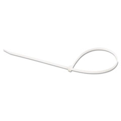 Cable Ties, 14&quot;, 75 lb, White, 100/Pack