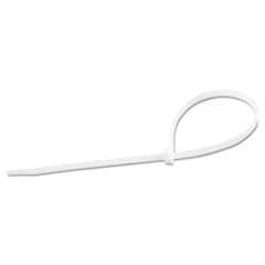 Cable Ties, 11&quot;, 75 lb, White, 100/Pack