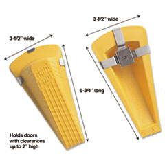 Giant Foot Magnetic Doorstop,
No-Slip Rubber Wedge, 3 1/2w
x 6 3/4d x 2h, Yellow