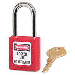 Government Safety Lockout Padlock, Zenex, 1 1/2&quot;, Red,