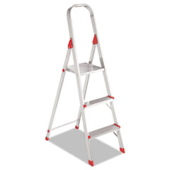#566 Folding Aluminum Euro
Platform Ladder, 3-Step, Red