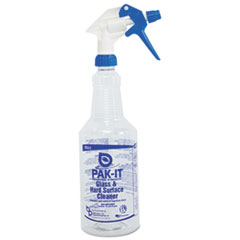 Empty Color-Coded
Trigger-Spray Bottle, 32 oz,
for Glass/Hard Surface Cleane
r