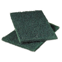 Commercial Heavy-Duty Scouring Pad, Green, 6 x 9,