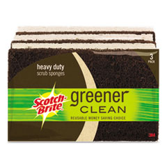 Greener Clean Heavy-Duty Scrub Sponge, 2 7/10 x .75 x