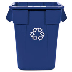 Brute Recycling Container,
Square, Polyethylene, 40 gal,
Blue