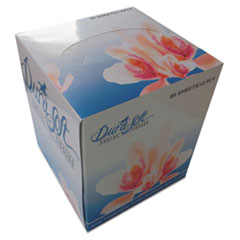 Facial Tissue Cube Box, 2-Ply, White, 85 Sheets/Box,