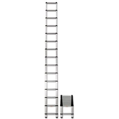 Telescopic Extension Ladder, 18 ft, 300lb, 14-Step,