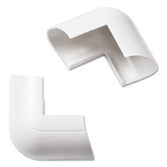 Clip-Over External Bend for Mini Cord Cover, White, 2 per