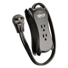 3-Outlet Travel-Size Surge Protector, 18&quot; Cord, 2-Port