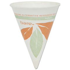 Bare Eco-Forward Paper Cone Water Cups, 4oz, White,