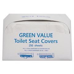 Half-Fold Toilet Seat Covers, White, 14 3/4 x 16 1/2,
