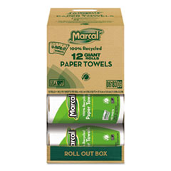 100% Recycled Roll Towels,
2-Ply, 5 1/2 x 11, 140
Sheets, 12 Rolls/Carton