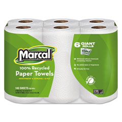 100% Recycled Roll Towels, 2-Ply, 5 1/2 x 11, 140/Roll,