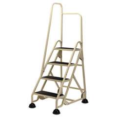 Four-Step Stop-Step Folding Aluminum Ladder w/Right