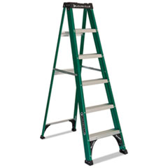 #592 Folding Fiberglass Step Ladder, 6 ft, 5-Step,