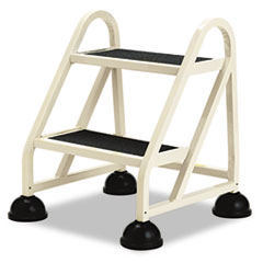 Two-Step Stop-Step Aluminum Ladder, 23&quot; High, Beige