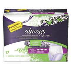 Discreet Incontinence
Underwear, Large, Maximum
Absorbency, 17/Pack