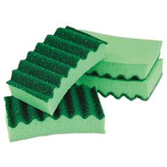 Durable Heavy Duty Scrub
Sponges, 4 1/5 x 2 1/2 x
9/10, Green, 4/Pack