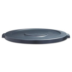 Lids for 44-Gal Waste
Receptacles, Flat-Top, Round,
Plastic Gray