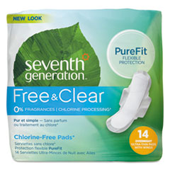 Chlorine-Free Ultra Thin Pads with Wings, Overnight,