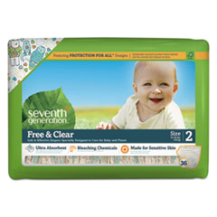 Free and Clear Baby Diapers, Size 2, 12 lbs to 18 lbs,