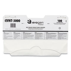 Evogen No Touch Toilet Seat
Covers, 15 1/2&quot; x 9 1/4&quot;,
White, 3000/Carton