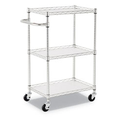 3-Shelf Wire Cart with
Liners, 28 1/2&quot; x 16&quot; x 39&quot;,
Silver, 500 lbs Capacity