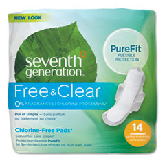 Chlorine-Free Ultra Thin Pads with Wings, Overnight,
