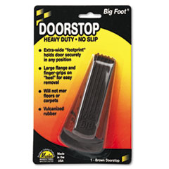 Big Foot Doorstop, No Slip
Rubber Wedge, 2 1/4w x 4 3/4d
x 1 1/4h, Brown