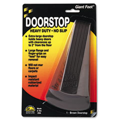 Giant Foot Doorstop, No-Slip
Rubber Wedge, 3 1/2w x 6 3/4d
x 2h, Brown