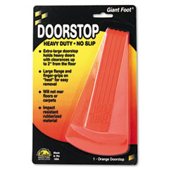 Giant Foot Doorstop, No-Slip
Rubber Wedge, 3 1/2w x 6 3/4d
x 2h, Safety Orange