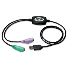 USB to PS/2 Adapter, USB-A Male to 2 x PS/2 Female, 18&quot;