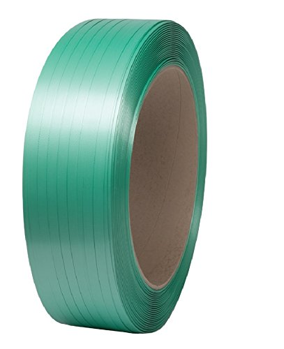 SIGNODE TENAX 5/8&quot; EMBOSSED
POLYESTER PLASTIC STRAPPING
GREEN 1,300 lb. BREAK
STRENGTH 4000&#39;/coil.