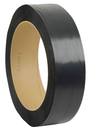 POLYESTER PLASTIC STRAPPING 1/2&quot; X .020&quot; BLACK 16x6 CORE